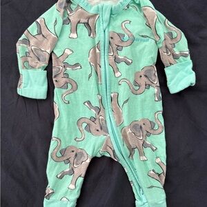 Bonds Wondersuit in Mint Green Elephant Print - size newborn/0000